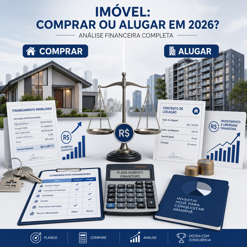 Comprar ou alugar em 2026? O que faz mais sentido no mercado imobiliário brasileiro